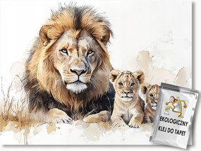 Fotótapéta Flizelina Akvarell Természet Állatok Oroszlánkölyök 416x254 ragasztó