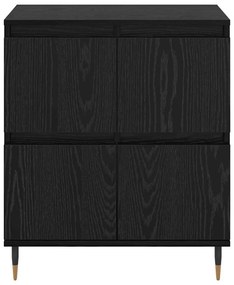 Oldalszekrények 3 pcs Musta tammi 180 x 35 x 70 cm Faanyag