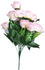Bodajk mű rózsa csokor 12 szálas élethű művirág rózsaszín