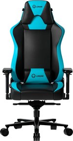 LORGAR Gamer szék, multiblokk mechanizmus, 4D karfák, 5 csillagos alumínium láb, 4-es osztályú gázlift, műbőr, fekete-kék