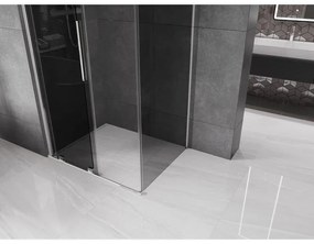 Mexen Velar, zuhanykabin tolóajtóval 140 x 100 cm, 8mm szürke üveg, króm, 871-140-100-41-01