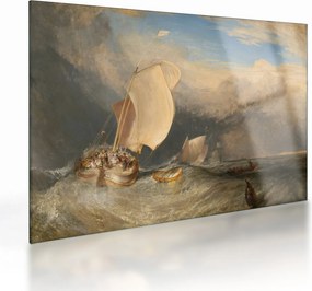 Üveg kép - William Turner, Fishing Boats with Hucksters Bargaining for Fish, reprodukciók (70x50 cm)