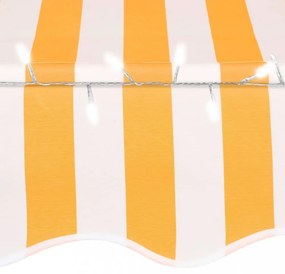 fehér-narancssárga kézzel kihúzható LED-es napellenző 350 cm