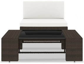 2 részes barna polyrattan kerti ülőgarnitúra