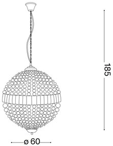 Ideal Lux - LED Kristály csillár láncon LUXOR 12xG9/3W/230V átm. 60 cm átlátszó