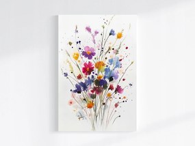 Vászonkép Canvas Akvarell Természet Színes Virágok Csokor 40x60