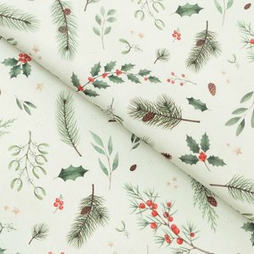 Goldea karácsonyi teflon szövet terítőknek - téli ágacskák 160 cm