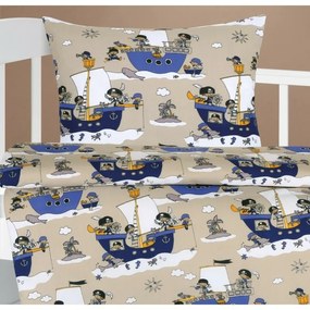 Bellatex pamut bölcsőágynemű Agata Sailor kék 90 x135 cm, 45 x 60 cm