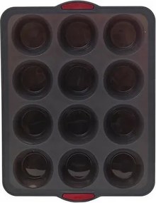 12 db-os szilikon muffin sütőforma, szürke