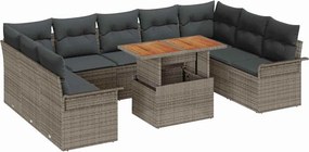 vidaXL Kerti Kanapé Szett párnával 10 pcs Szürke