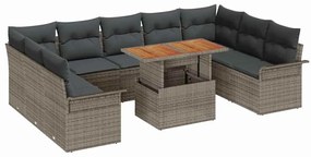 vidaXL Kerti Kanapé Szett párnával 10 pcs Szürke