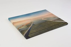 Fali kép Móló hajókkal LED időzítővel 30 x 40 cm