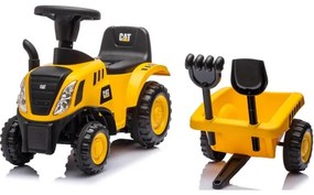 Push autó traktor CAT 2xAA sárga/fekete