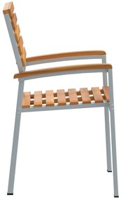 Összecsukható Kerti Székek 6 db Tömör Akácfa és Fém