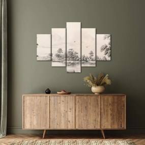 Kép - Vintage tájkép rajz (150x105 cm)