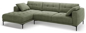 Zöld sarokkanapé (bal oldali-heverő résszel) Bemy – Micadoni
