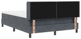 Boxspring Ágy Mattal Sötét Szürke 160x200 cm Bársony