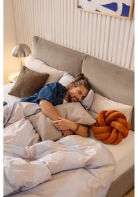 Kárpitozott franciaágy taupe színű, tárolóhellyel, matraccal/ráccsal 180x200 cm Thessa Pillow - Bonami Selection