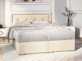 Franciaágy Boxspring 200 cm Veronica (krém) (matraccal és tárolóhellyel). Akció -17%. 1054520
