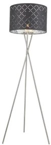 Globo 15228S1 Állólámpa textil ,fekete-ezüst,kábel 1,8 m, Schalter, ø: 620, H:1600, exkl. 1xE27 60W 230V