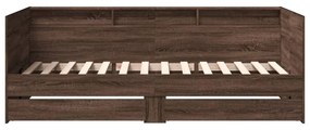 barna tölgy kanapéágy fiókkal matrac nélkül 75x190 cm