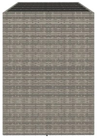 szürke polyrattan üveglapos kerti asztal 185 x 80 x 110 cm