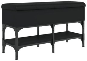 fekete szerelt fa cipőtároló pad 82 x 32 x 45 cm