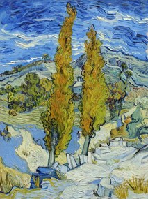 Reprodukció The Poplars at Saint-Rémy (1889), Vincent van Gogh