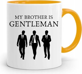Sárga Bögre Testvérnek My Brother Is Gentleman nyomott mintával
