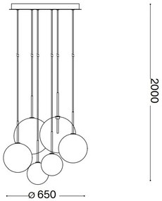 Ideal Lux - LED Csillár zsinóron EQUINOXE 6xG4/2W/230V átm. 65 cm réz/füstös
