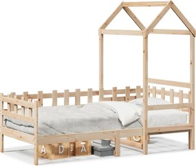 vidaXL tömör fenyőfa kanapéágy tetővel 80 x 200 cm