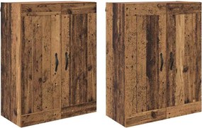 vidaXL Fali szekrény 2 pcs Öreg fa 69,5 x 34 x 90 cm Faanyag