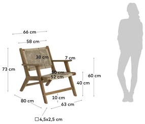 Geralda sötétszínű akácfa kerti fotel - Kave Home