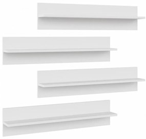 4 db fehér forgácslap fali polc 80 x 11,5 x 18 cm