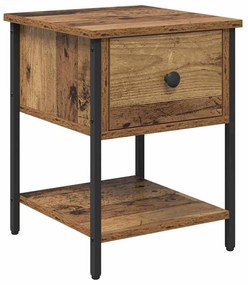 Éjjeli asztal fiókkal 2 pcs Régi fa 34 x 35,5 x 45 cm Faanyag