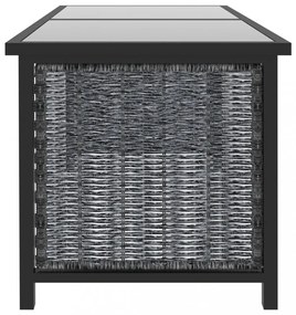 9 részes antracitszürke kerti polyrattan ülőgarnitúra párnákkal
