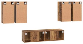 TV szekrény garnitúra 6 pcs Régi fa 60 x 30 x 30 cm Faanyag