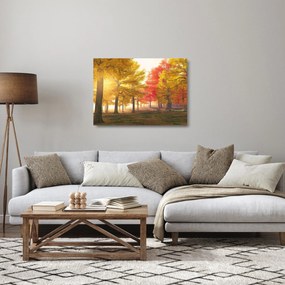 Őszi fák képe (üvegen) (70x50 cm)