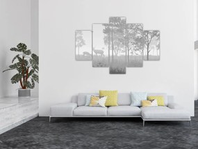Kép - rét szarvasokkal (150x105 cm)