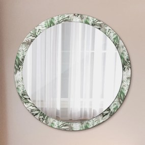 Kerek díszes tükör Akvarell levelek fi 100 cm