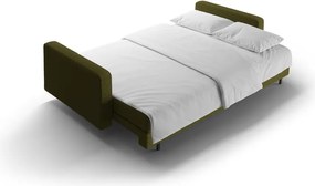 Zöld buklé kinyitható tárolóhelyes kanapé 222 cm Bali – Cosmopolitan Design