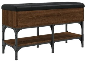 barna tölgy színű szerelt fa cipőtároló pad 82 x 32 x 45 cm