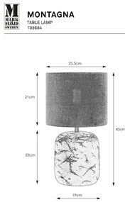 Markslöjd 108684 - Asztali lámpa MONTAGNA 1xE14/40W/230V 45 cm bézs/fekete