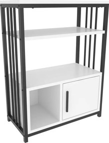 Letos könyvespolc, fehér-fekete, 60 cm