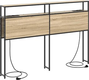 vidaXL Tároló fejtámla polcokkal tárolóval sonoma tölgy 150 cm Faanyag