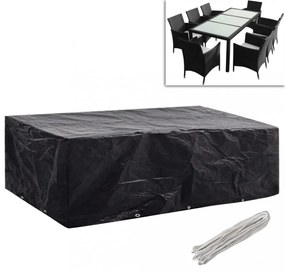 2 db 8 személyes polyrattan szett huzat 10 lyukkal 300 x 140 cm