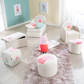 Fehér bársony gyerek fotel Peppa Pig – Roba