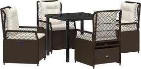 vidaXL Kert étkező szett 5 pcs Barna polirattan