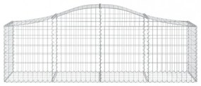 3 db íves horganyzott vas gabion kosár 200x50x60/80 cm