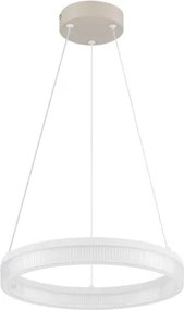 Globo 48046H Függesztett lámpa, matt homokszínű fém, fehér műanyag, átlátszó műanyag, fehér PVC kábel, magassága rövidíthető, ø: 330mm, M: 1500mm, tartozék: LED 16W 230V, 1730lm forrás, 1100lm kimenet, 3000 K